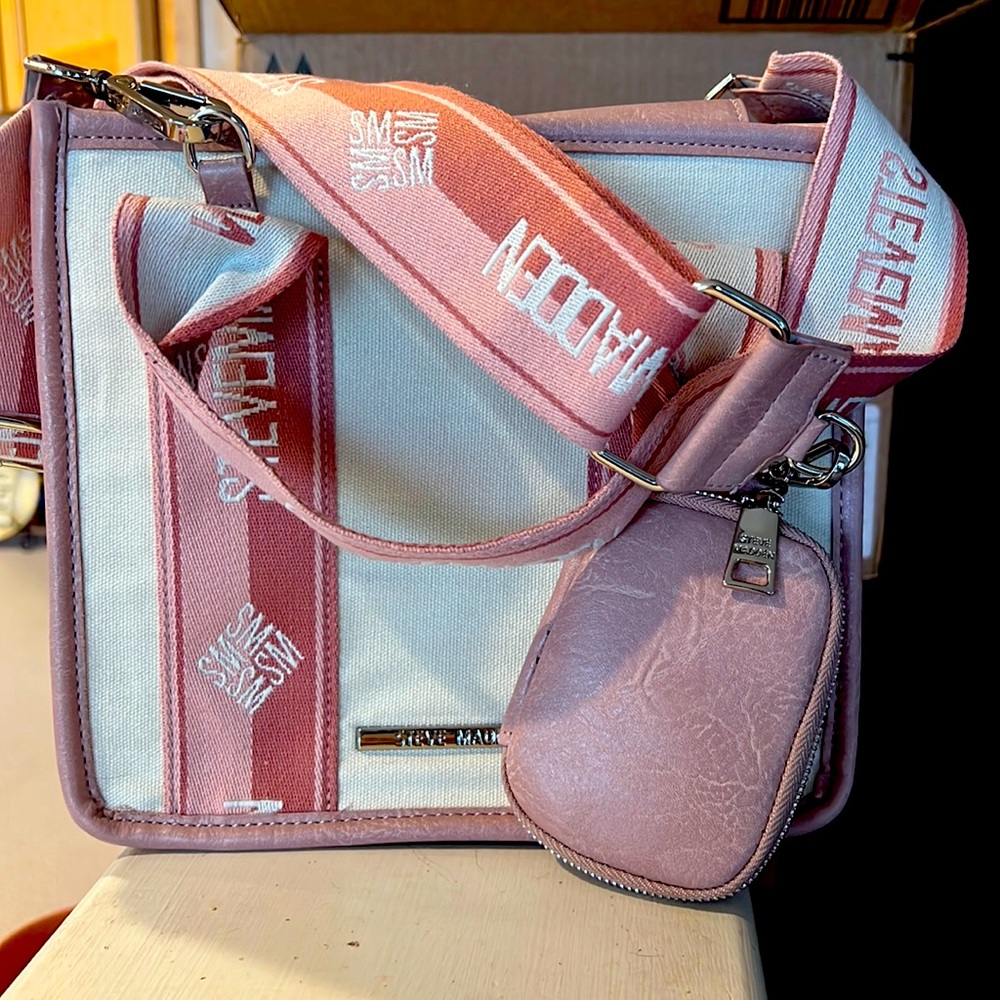 Viral on TIKTOK Steve Madden pink tote bag NWOT